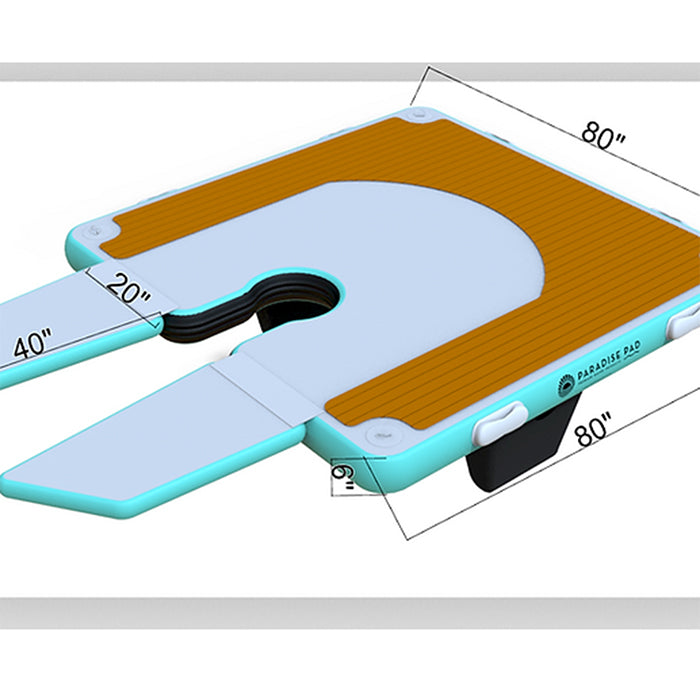 This is the Paradisepad Hydrofiol Docking Station measurements.