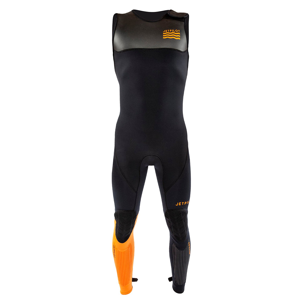 This is the full front view of the black JetPilot L.R.E John Neoprene Insulator Wetsuit.