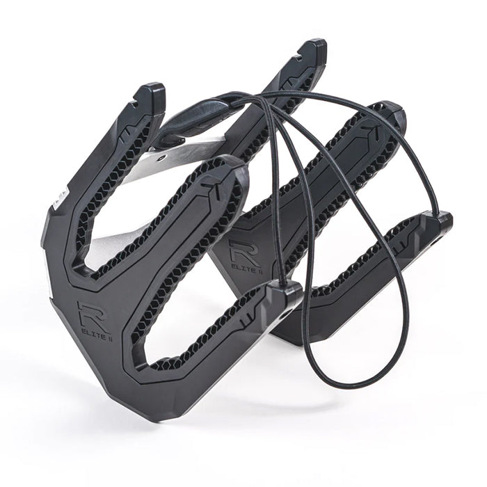 Roswell Elite II with black strap, black-coated grill and silver support.