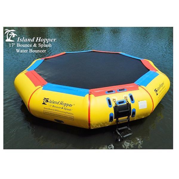 Overhead view of the Island Hopper 17ft Bounce N Splash Water Bouncer