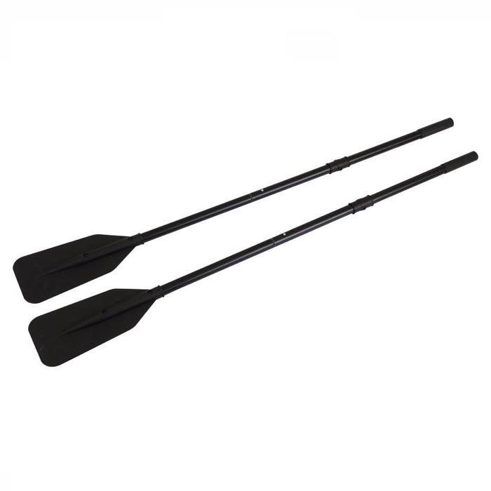 Sea Eagle AB285 Black Oar Set close up. All black paddle, black shaft, black blades.