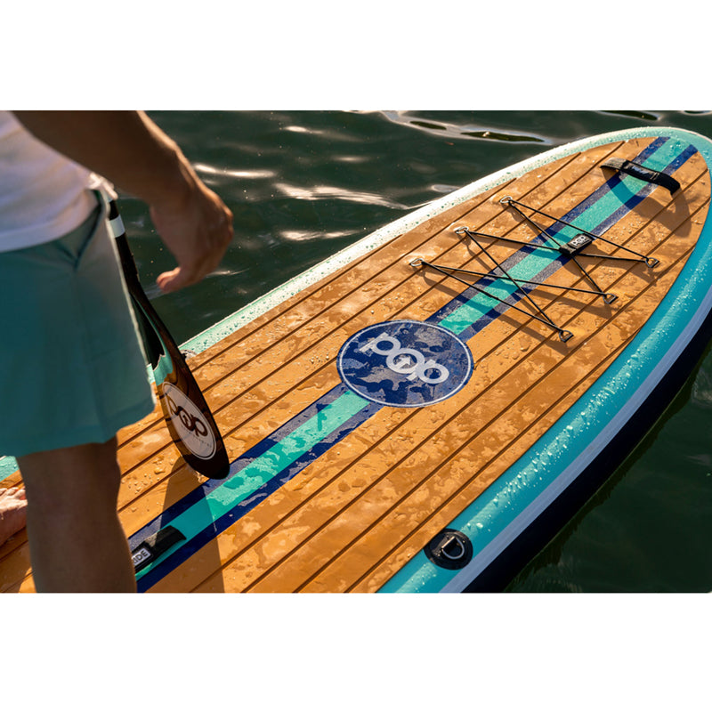 Yacht Hopper SUP Teak/Blue/Mint on the water.