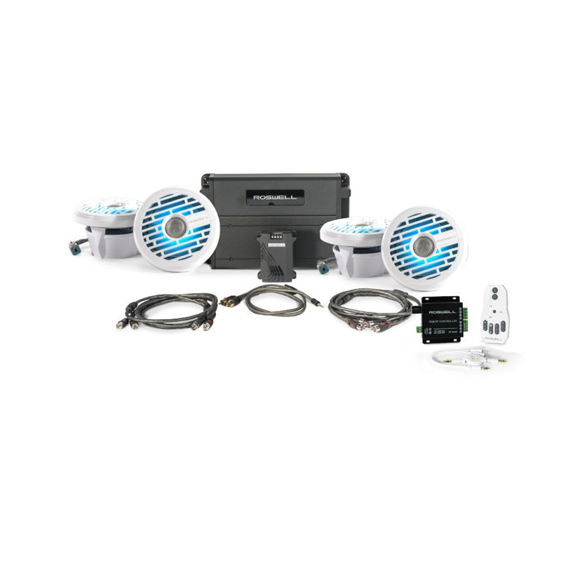 Roswell Marine R1 Marine Audio Package W/ RGB Remote & Controller